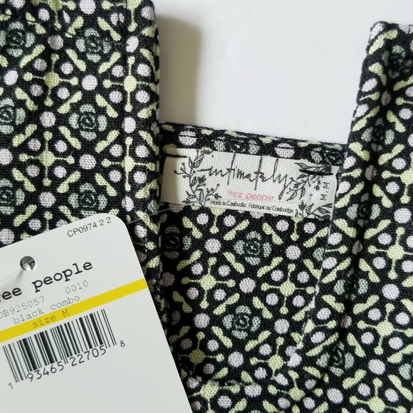 Free People Black & Green Brami Crop Top Medium - Picture 4 of 7
